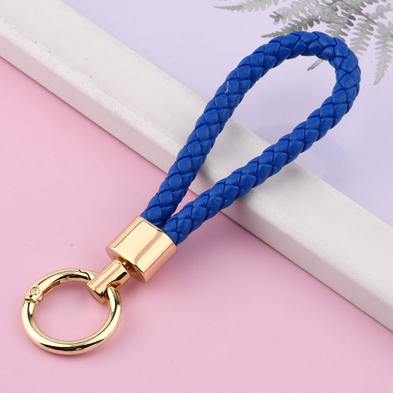 Wholesale PU Leather Woven Lanyard Keychain